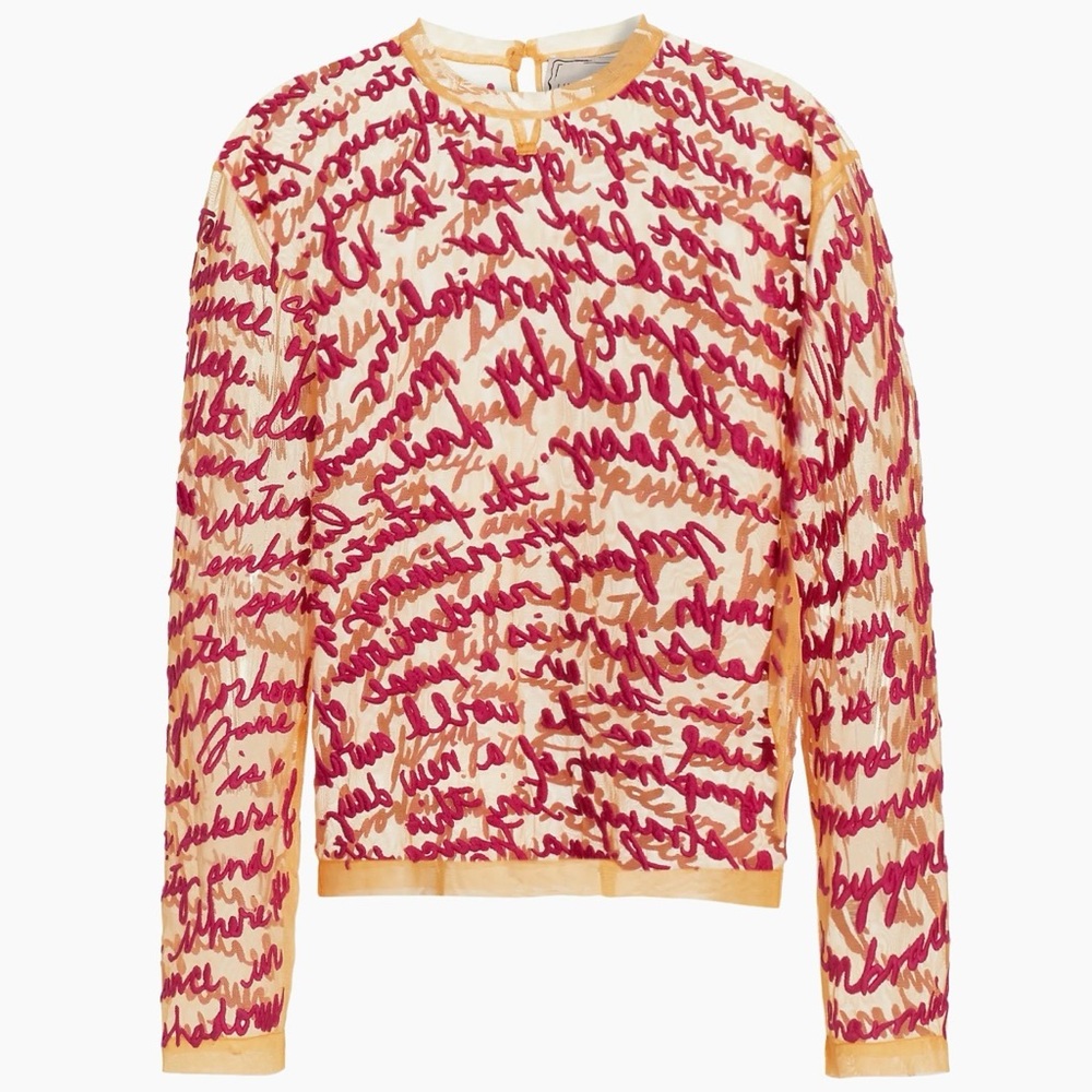 Lingua Franca embroidered top